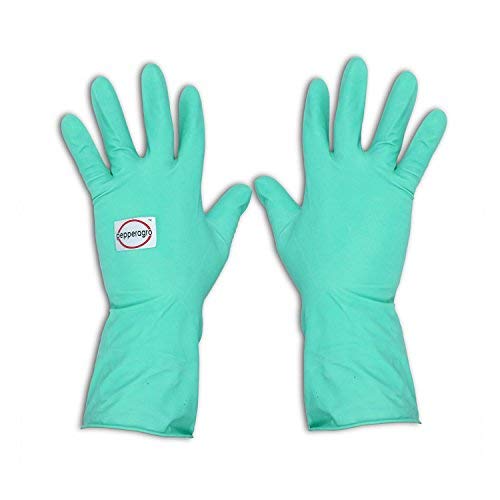 Multipurpose Latex Gloves Green Water Proof Set of 1