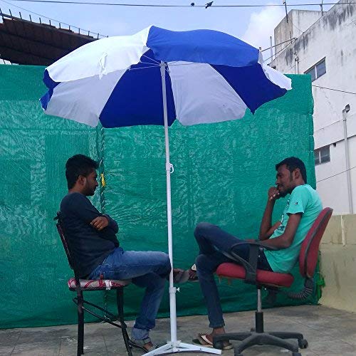 Garden Umbrella Outdoor use Ideal for beachlawnmarketingsun protection Blue and white 5.5 feet